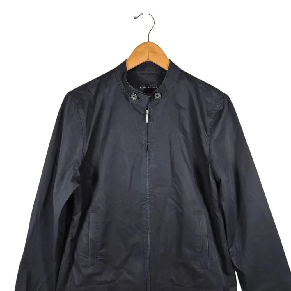 VTG Y2k Banana Republic Mens Heritage Cotton Full Zip Jacket Black L Archive